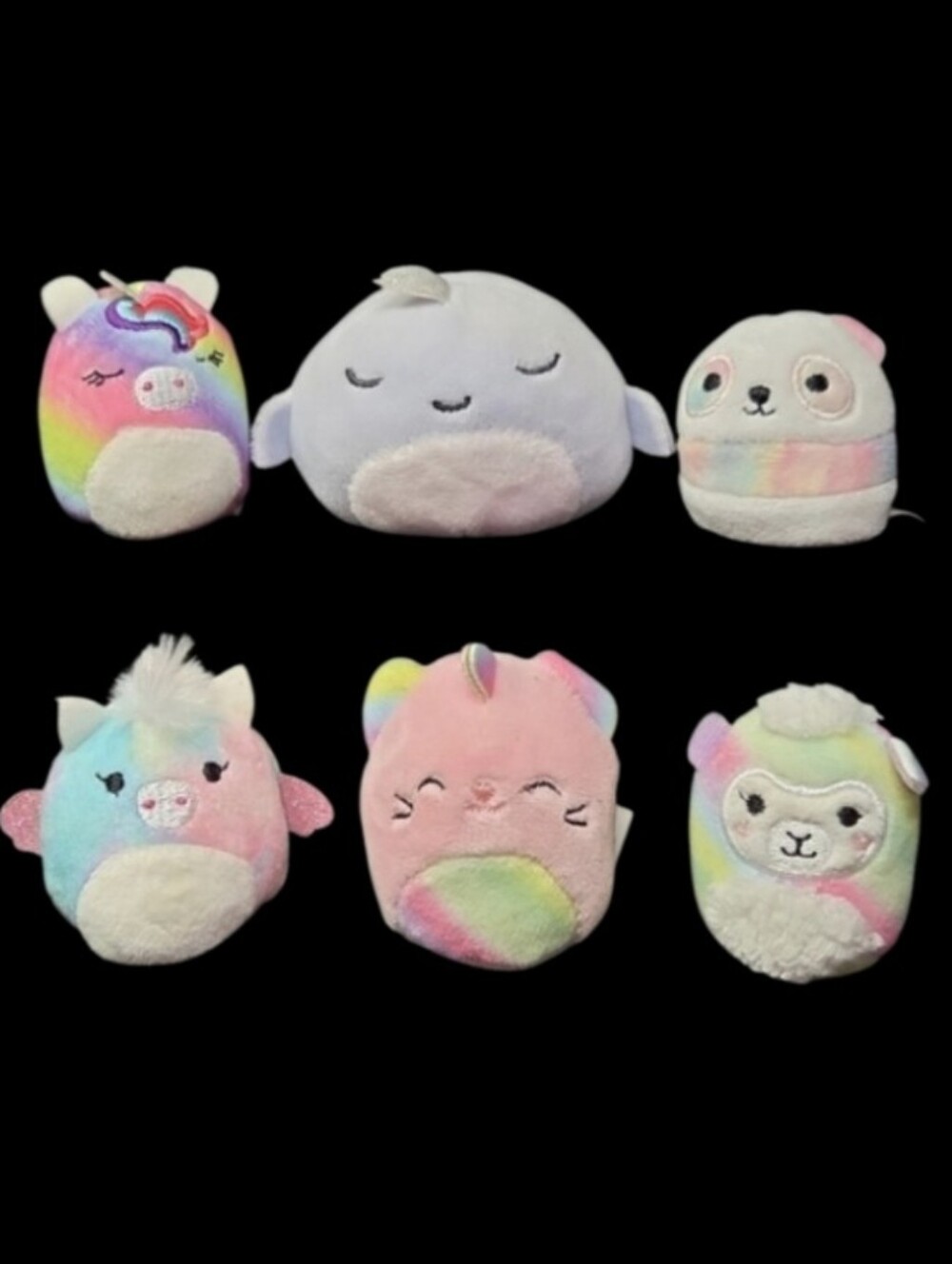 6 Squishmallow Squishville Mini Plush Rainbow Dream Squad